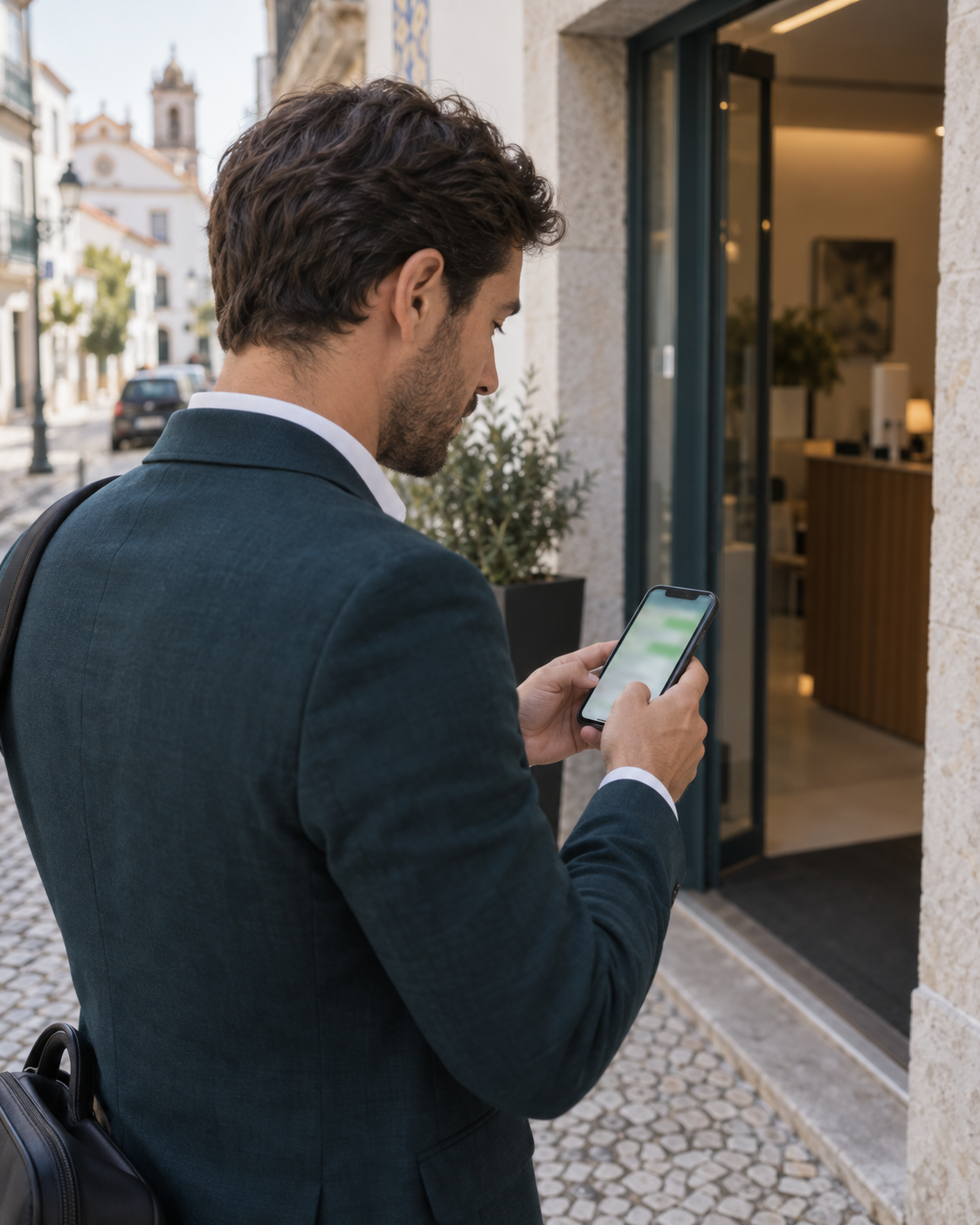 Comercial a consultar no WhatsApp o saldo em aberto de um cliente antes de entrar na visita
